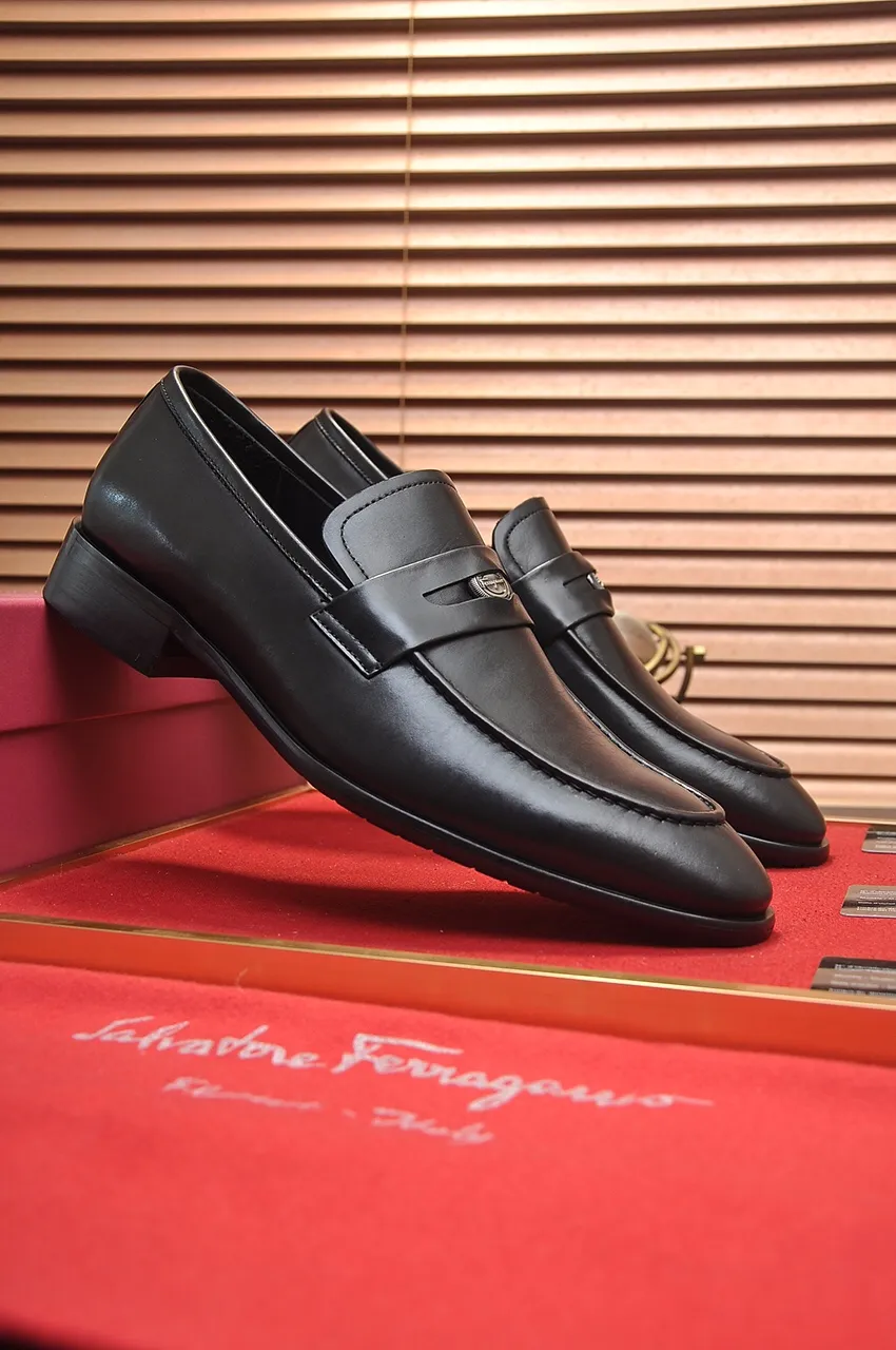 Men's shoes 💰500💶[Ferragamo/Ferragamo] The latest model in the counter. Original imported high-quality cowhide with open edges + imported 🐂 water-dyed cowhide lining + original luxury metal buckle + original combined outsole. Comparison without pressure 38--45 (45 is custom-made and cannot be returned or exchanged)